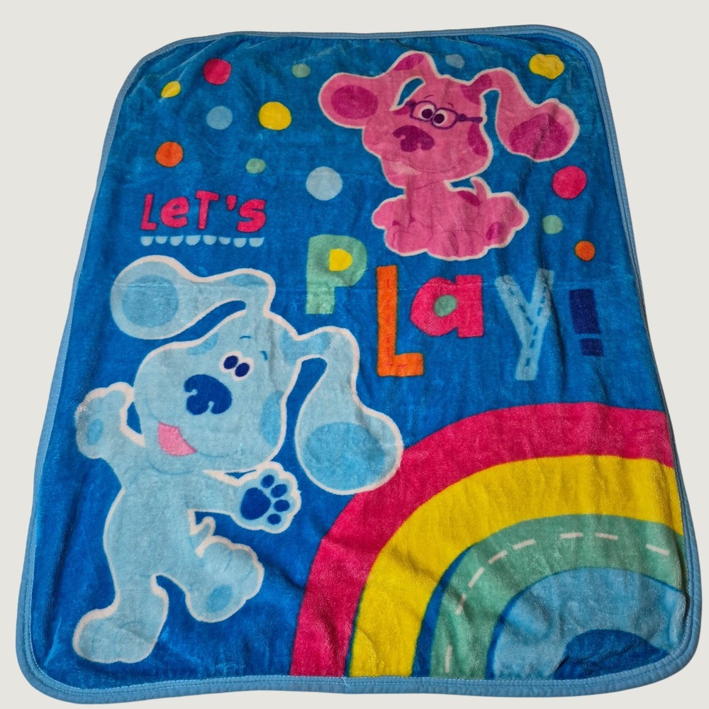 Nickelodeon Blues Clues Blanket Unisex OS Let's Play Fleece Blue Magenta Rainbow